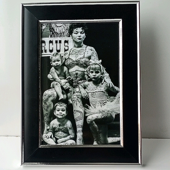 Vintage Tattooed Family Sideshow Circus Freak Show Oddity stunning Frame picture - Picture 6 of 8
